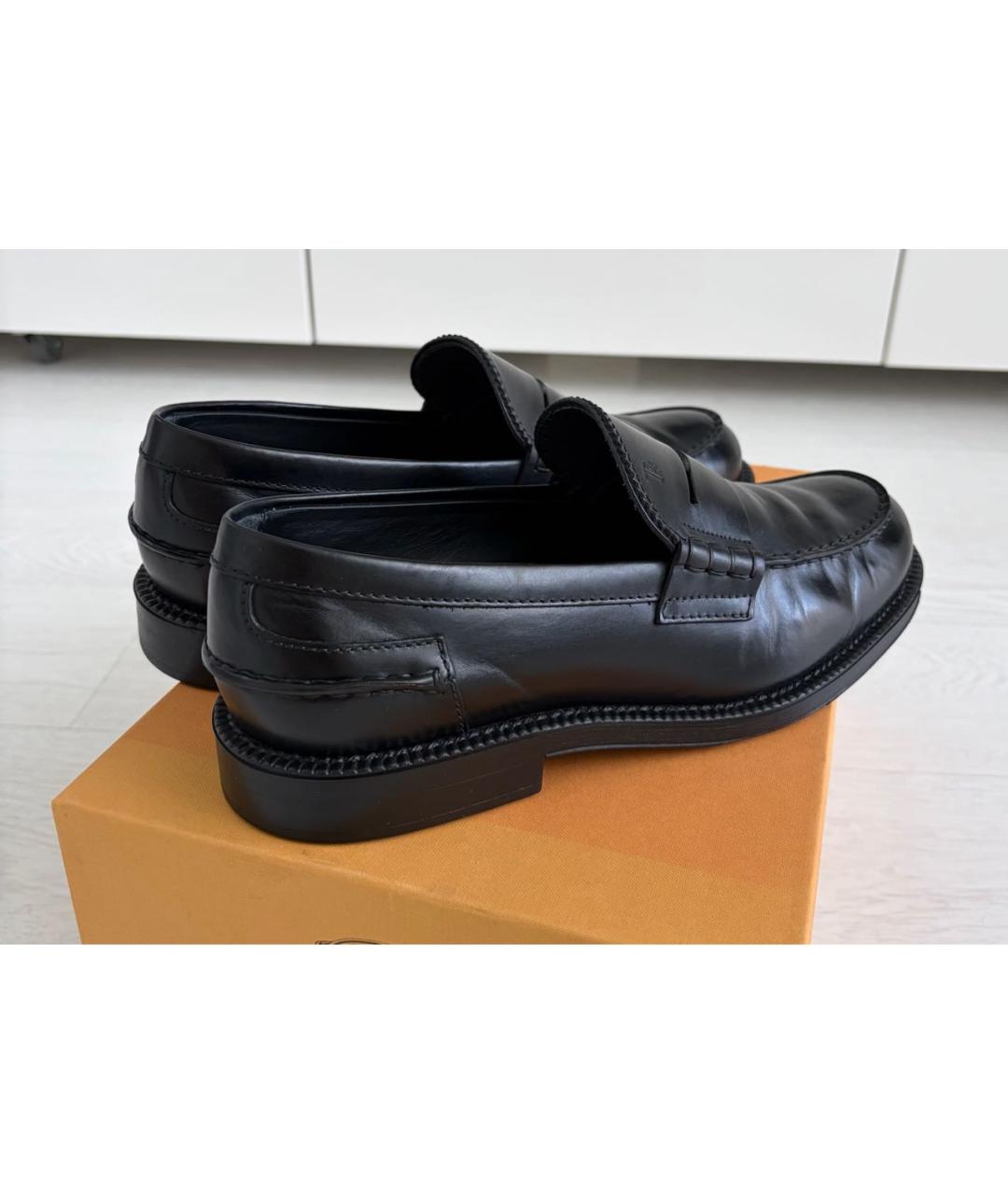TOD'S Черные кожаные лоферы, фото 4