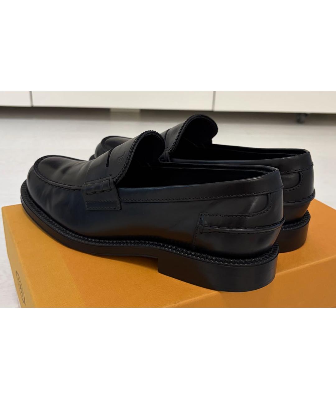 TOD'S Черные кожаные лоферы, фото 4