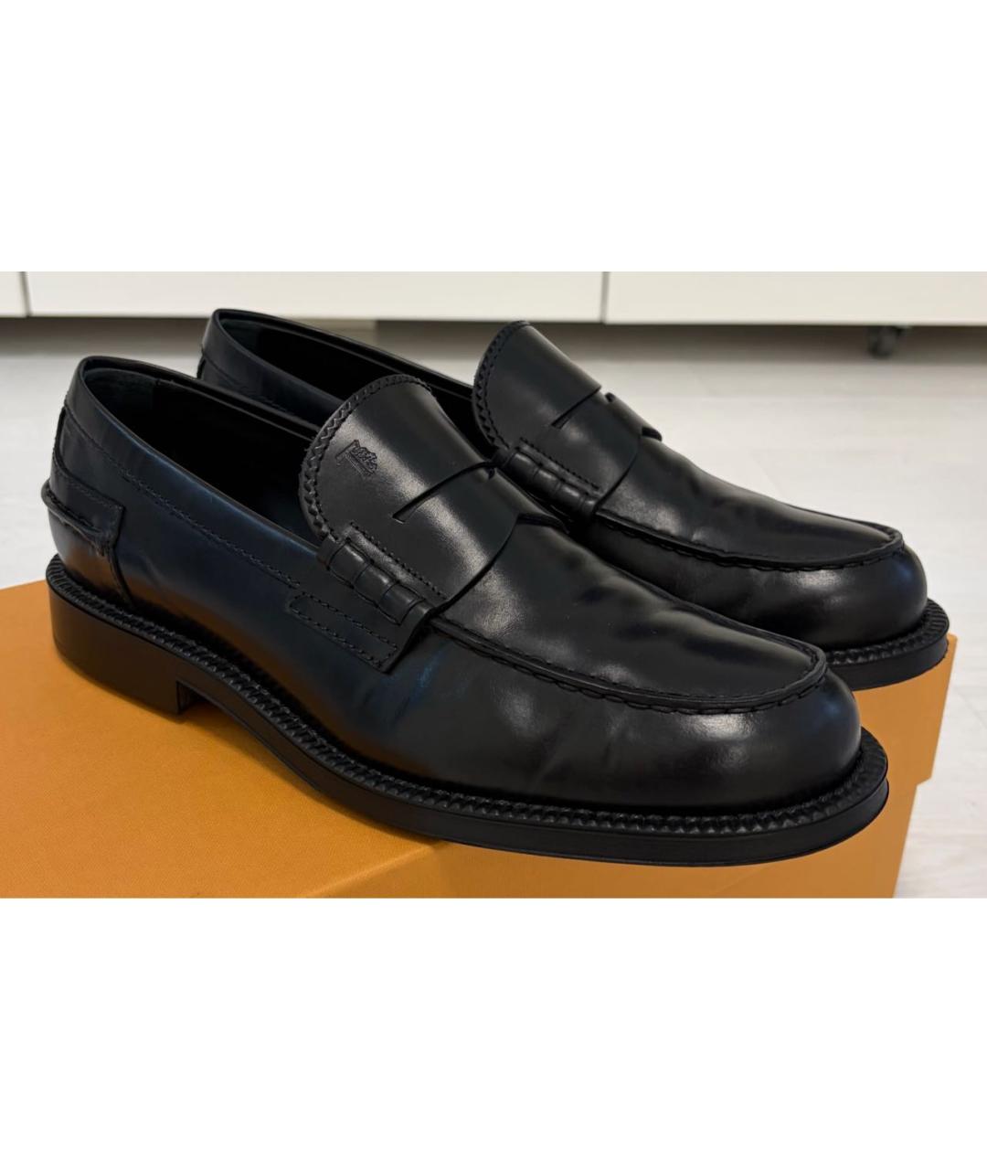 TOD'S Черные кожаные лоферы, фото 7