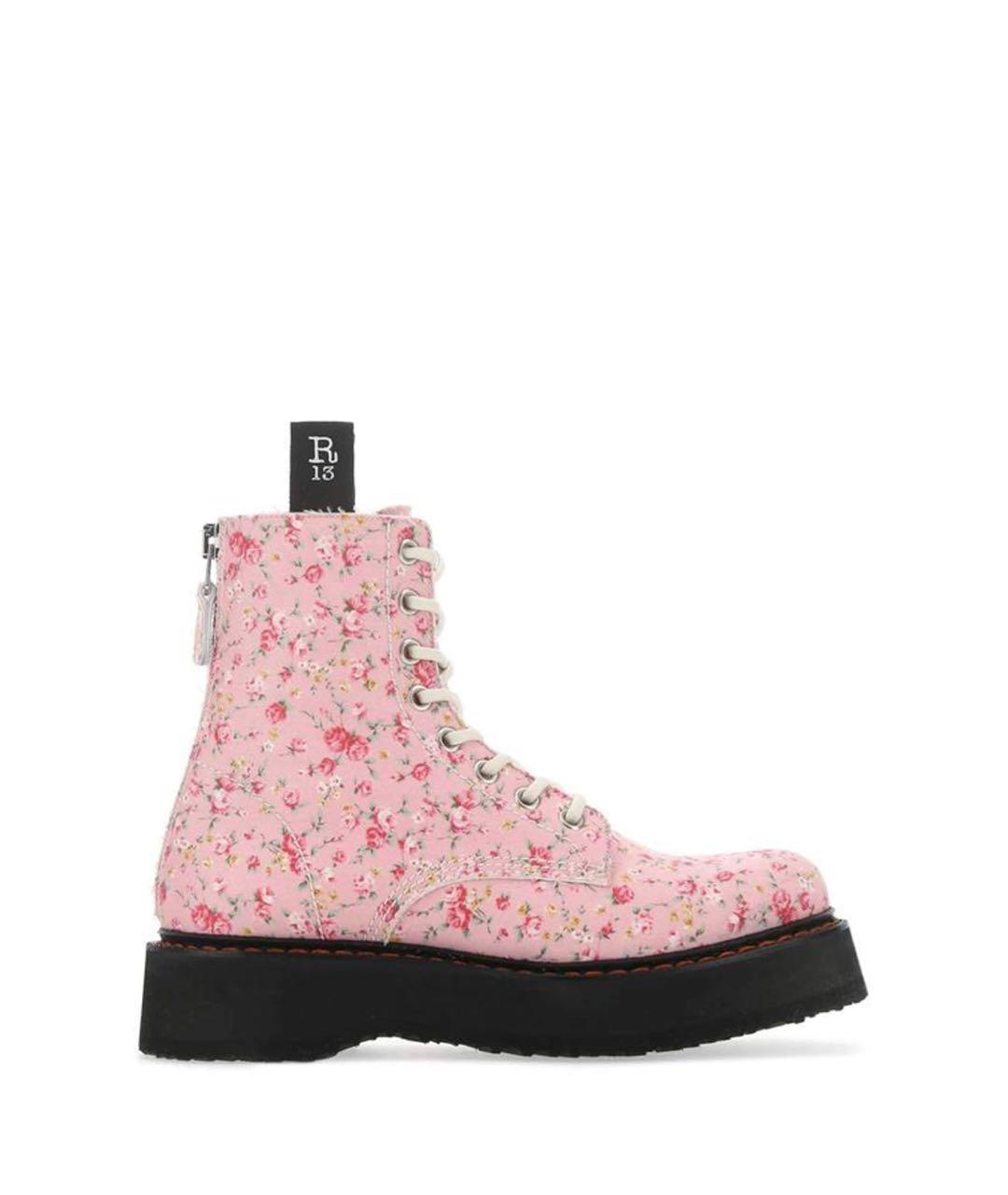 R13 Розовые текстильные ботинки, фото 5
