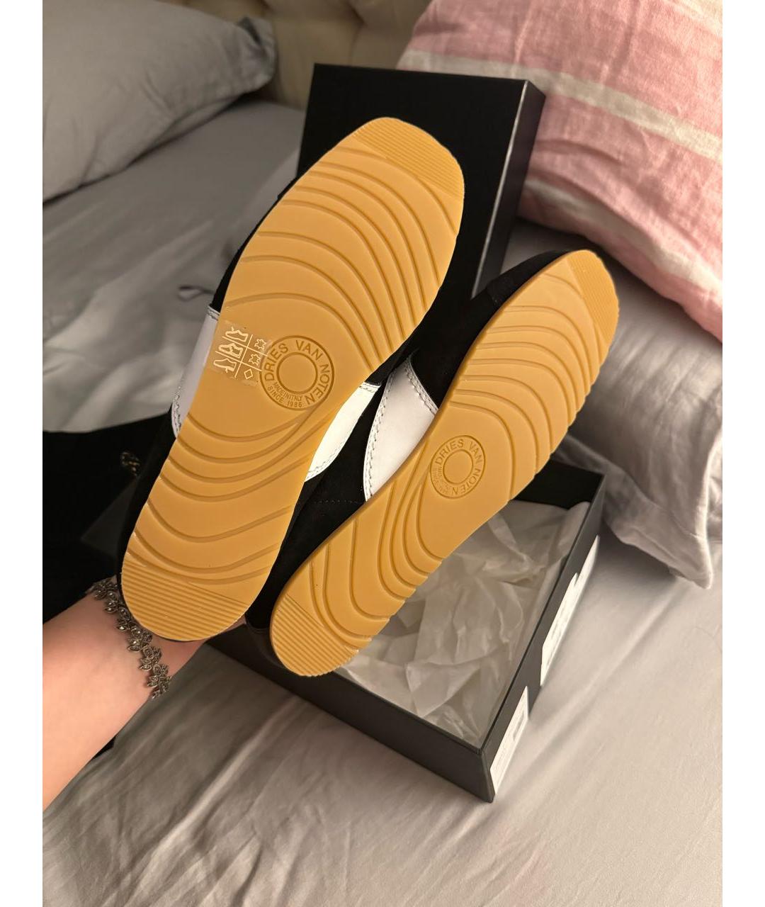 DRIES VAN NOTEN Черные замшевые кеды, фото 3