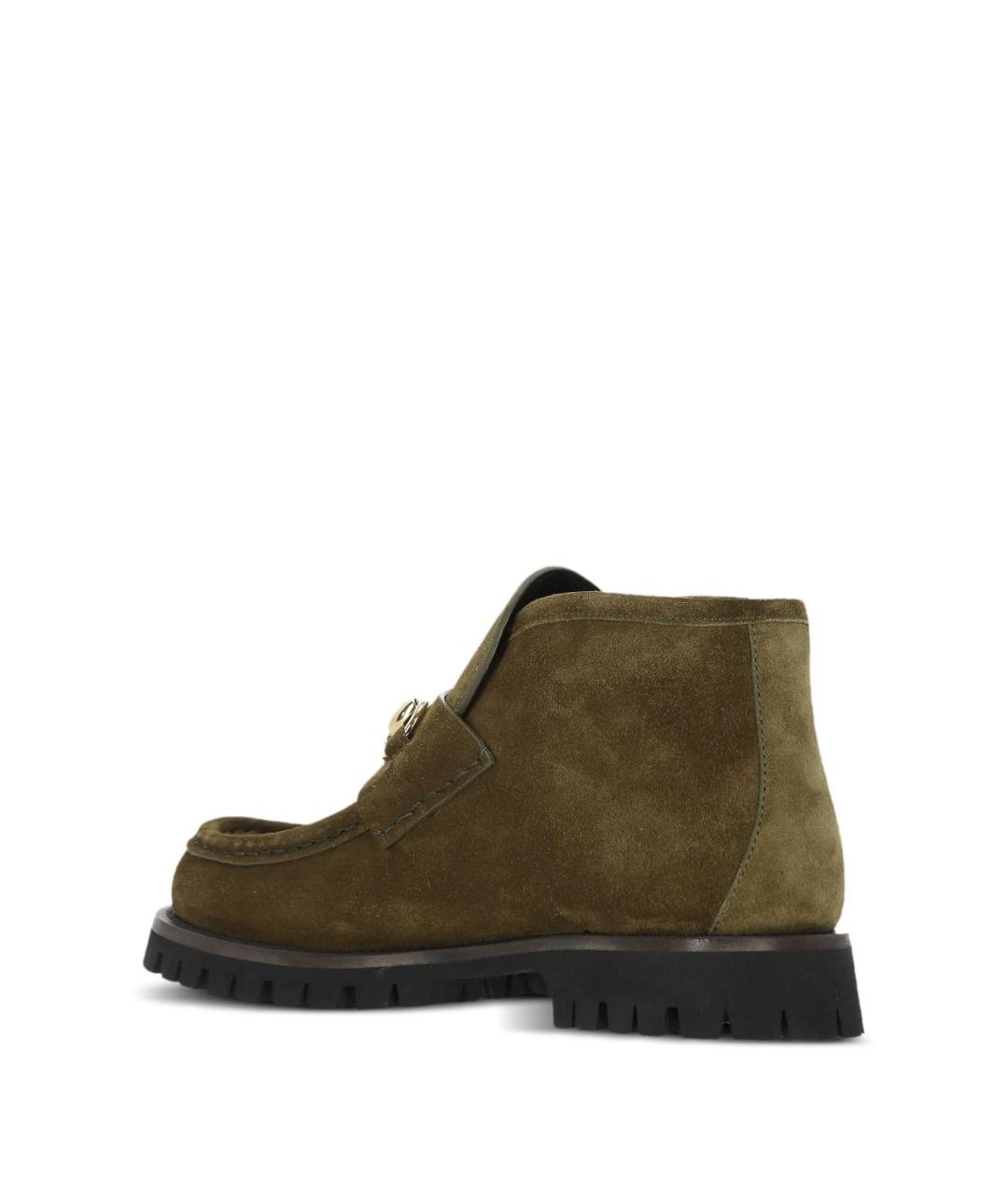 GUCCI Зеленые замшевые ботинки, фото 2