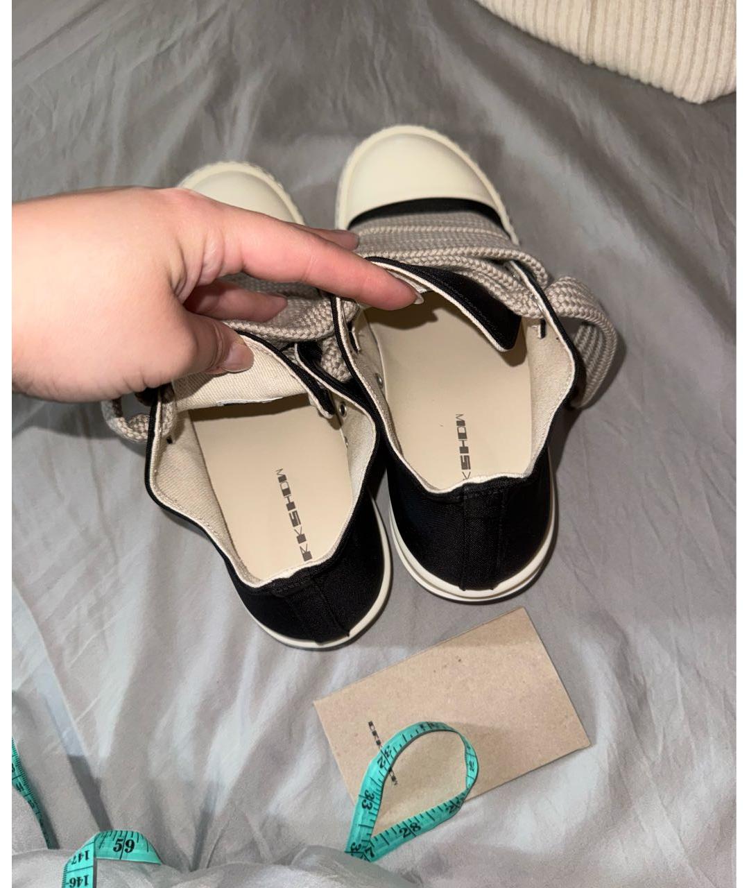 RICK OWENS Черные текстильные кроссовки, фото 4