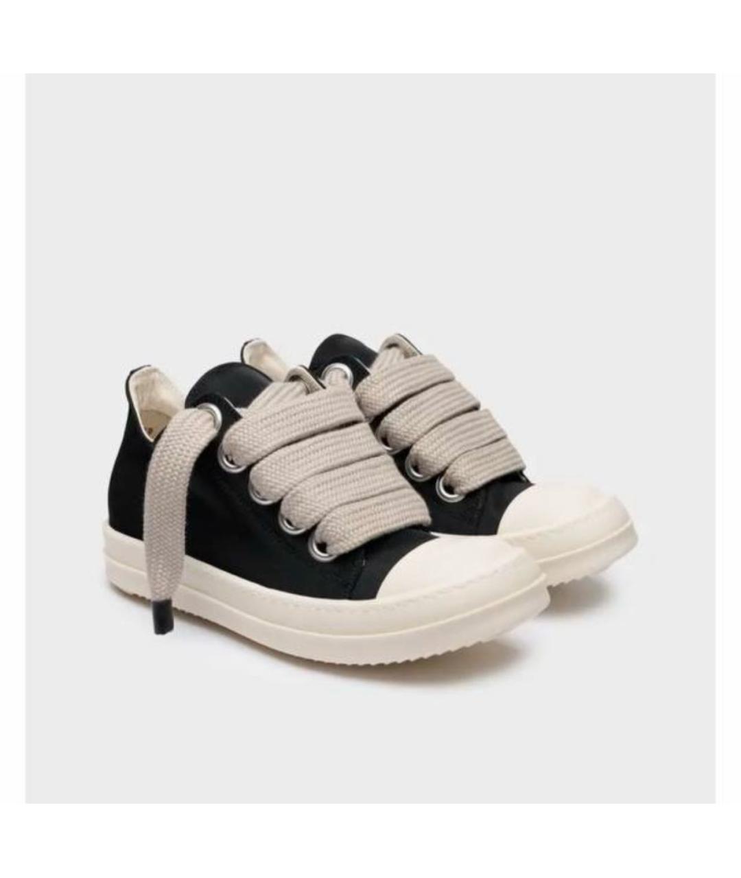 RICK OWENS Черные текстильные кроссовки, фото 2