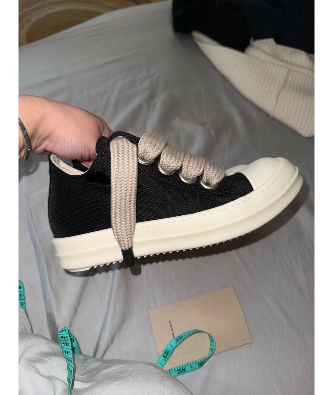 RICK OWENS Черные текстильные кроссовки, фото 8