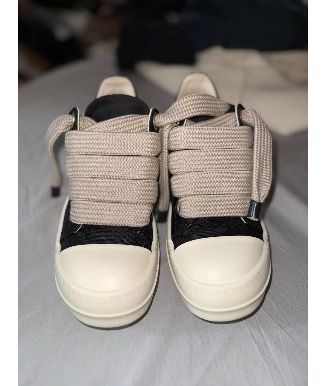 RICK OWENS Черные текстильные кроссовки, фото 3