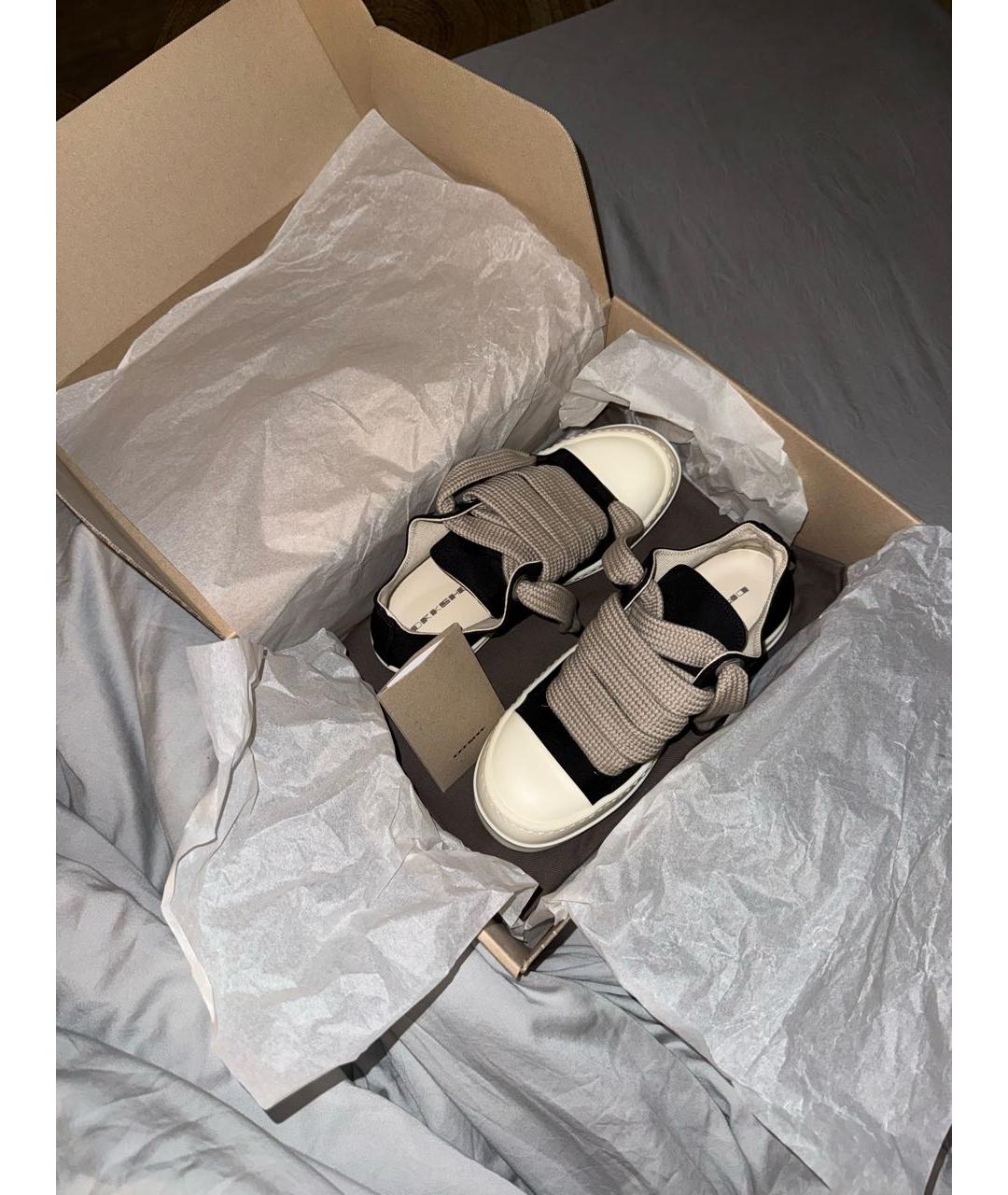 RICK OWENS Черные текстильные кроссовки, фото 7