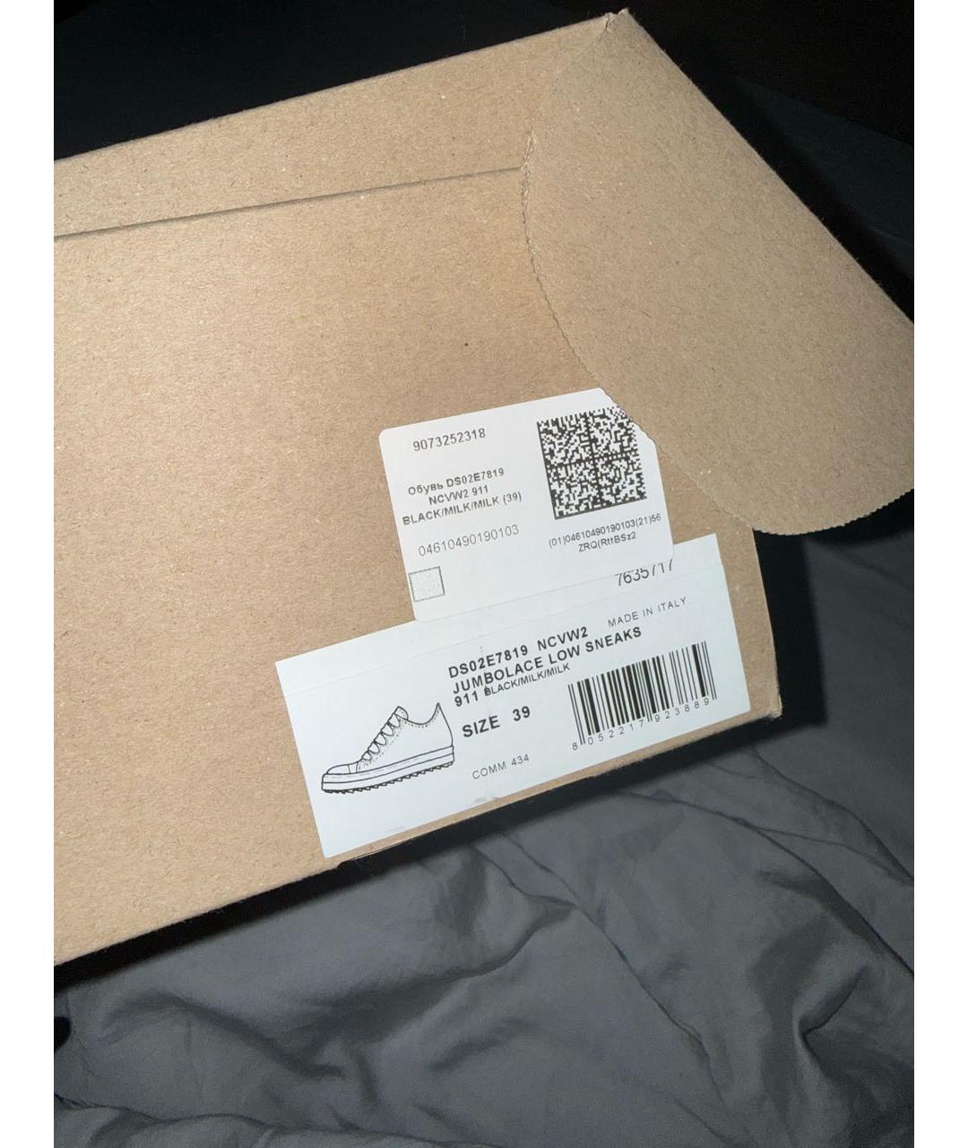 RICK OWENS Черные текстильные кроссовки, фото 6