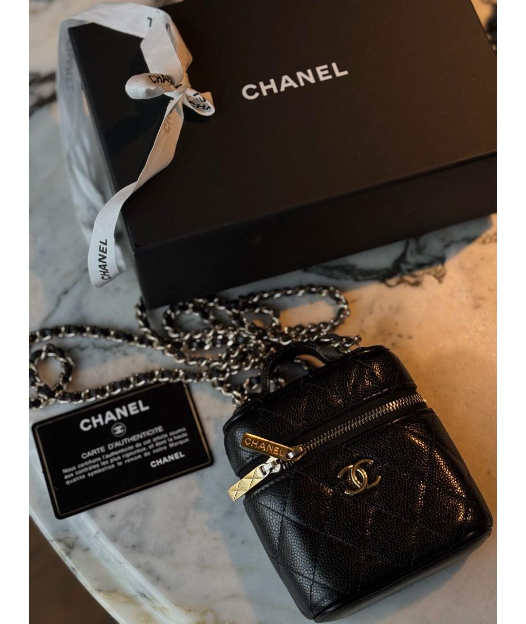 CHANEL Черная кожаная сумка через плечо, фото 2