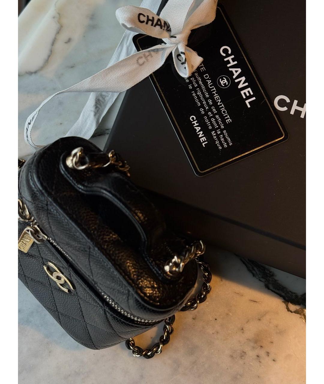 CHANEL Черная кожаная сумка через плечо, фото 6