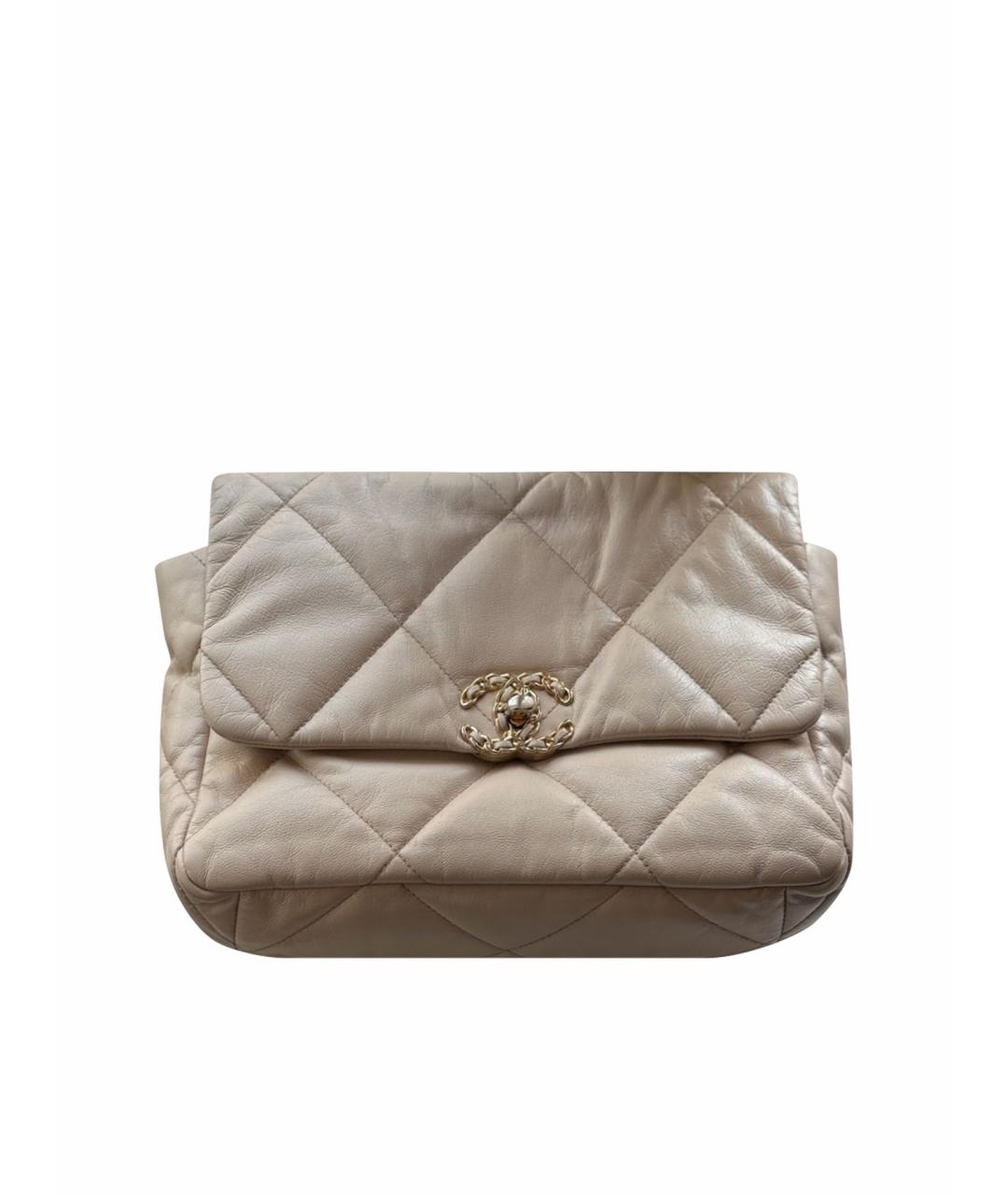 CHANEL Бежевая кожаная сумка через плечо, фото 1