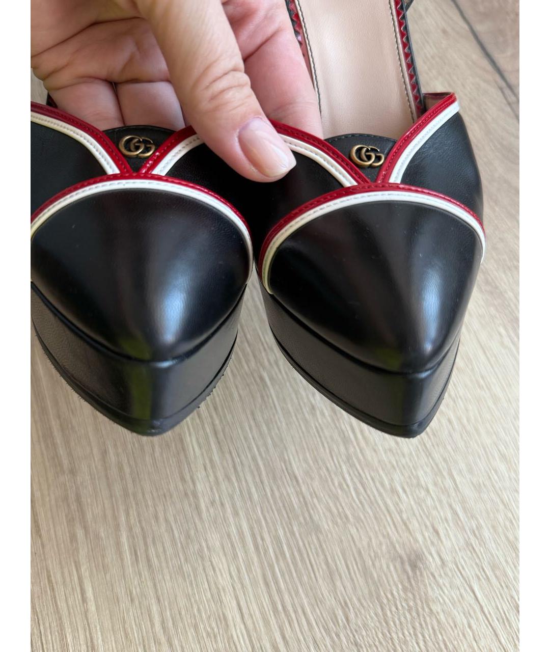 GUCCI Черные кожаные туфли, фото 5