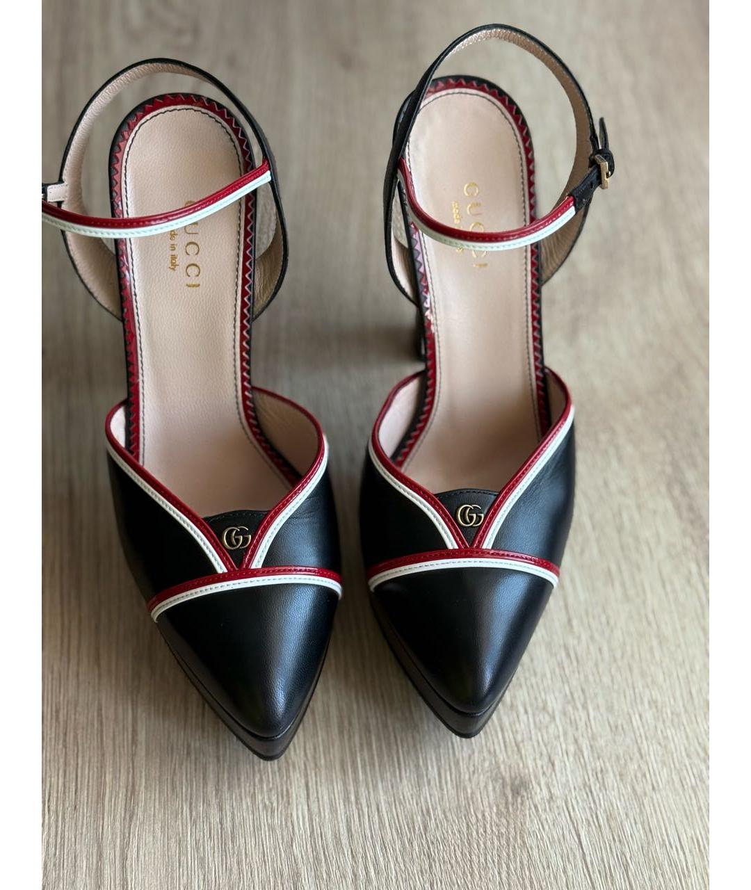 GUCCI Черные кожаные туфли, фото 2