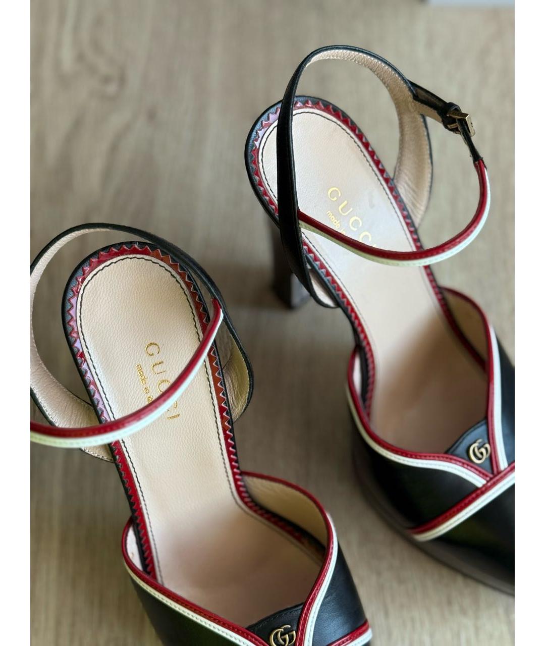 GUCCI Черные кожаные туфли, фото 3