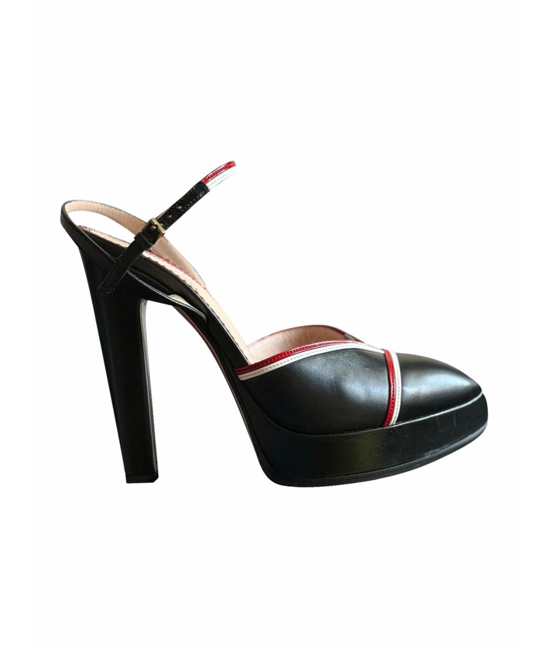 GUCCI Черные кожаные туфли, фото 1