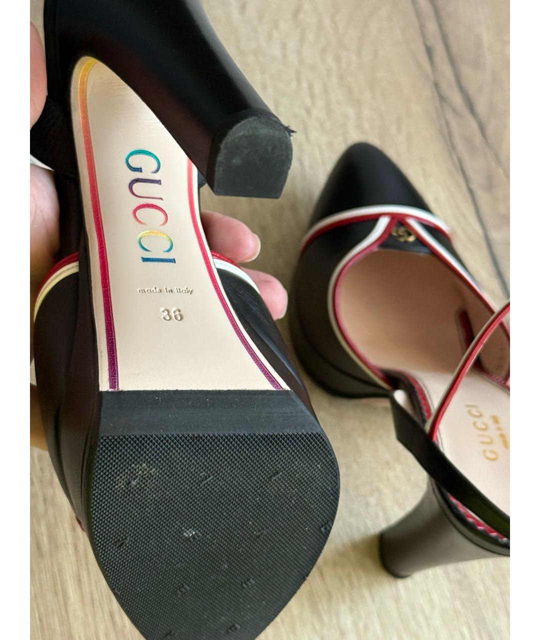 GUCCI Черные кожаные туфли, фото 7