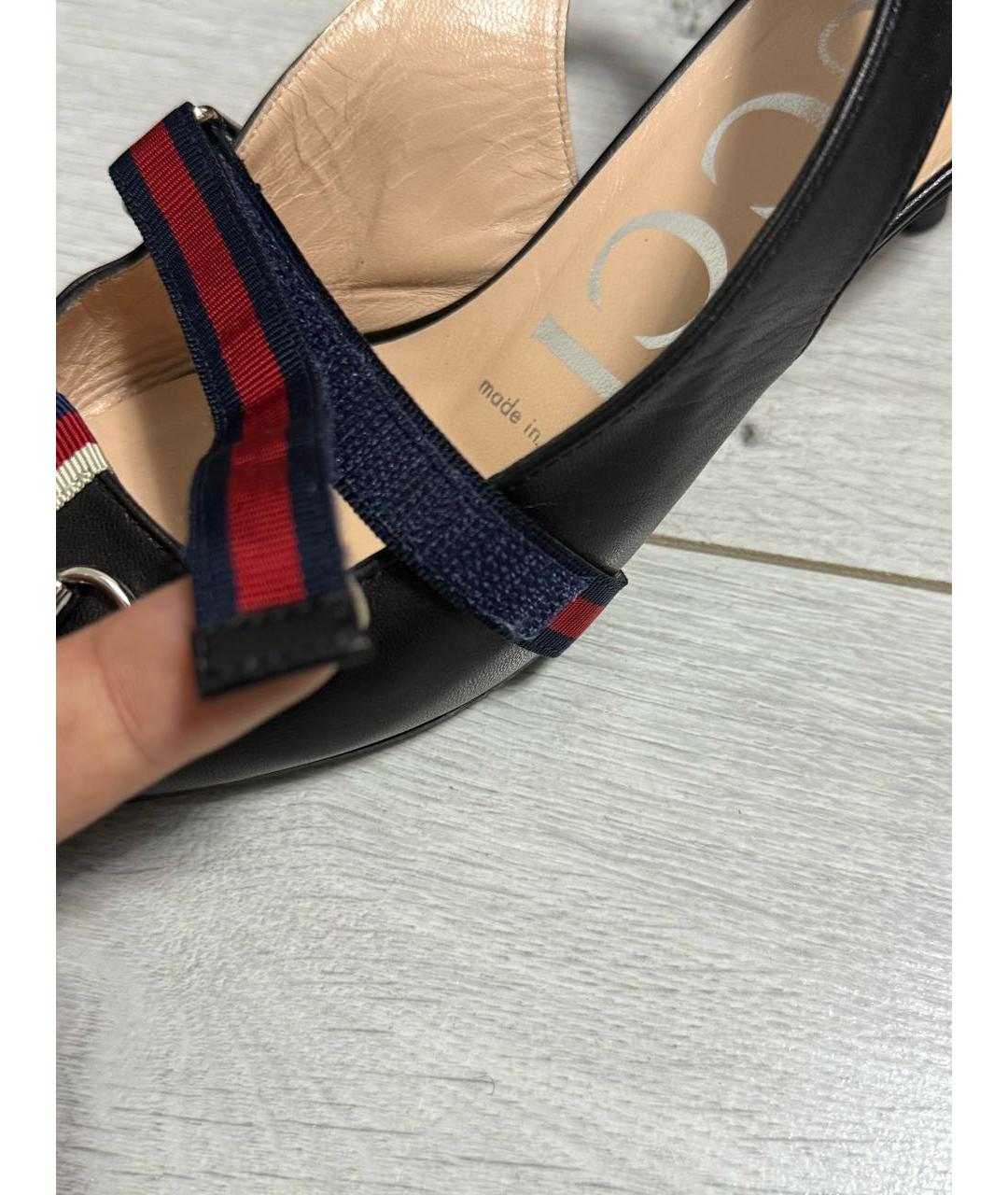 GUCCI Черные кожаные туфли, фото 5