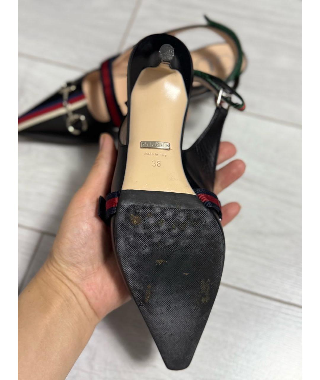 GUCCI Черные кожаные туфли, фото 6