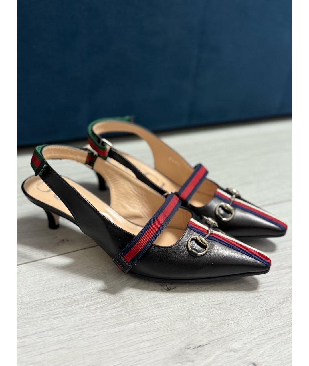 GUCCI Черные кожаные туфли, фото 7