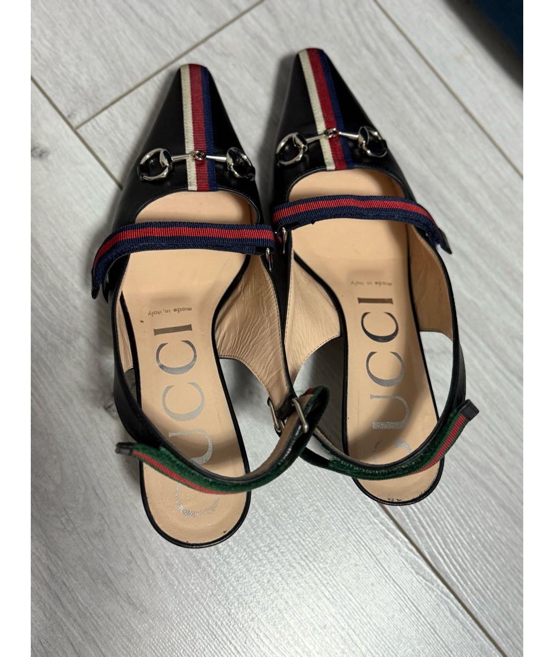 GUCCI Черные кожаные туфли, фото 2
