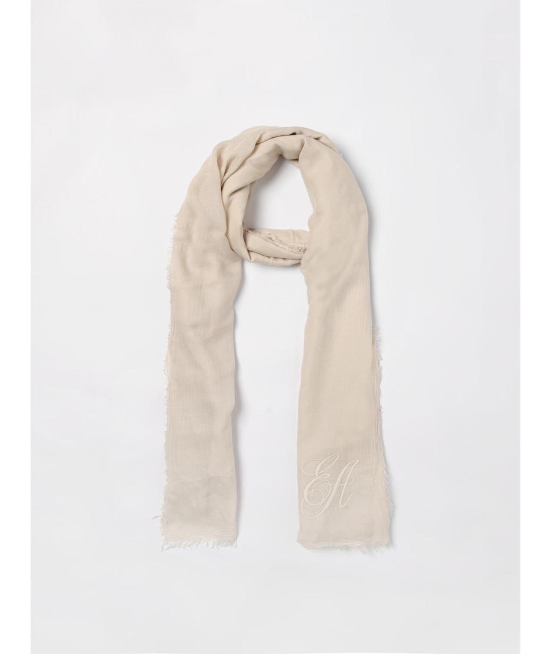 EMPORIO ARMANI Бежевый шарф, фото 2