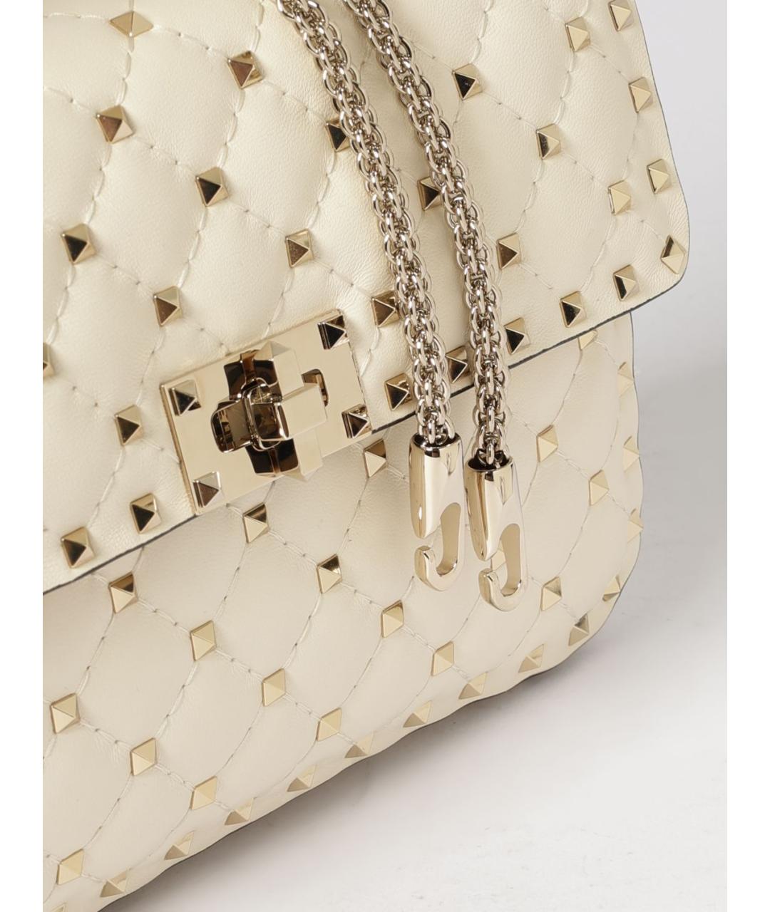 VALENTINO Бежевая кожаная сумка через плечо, фото 4