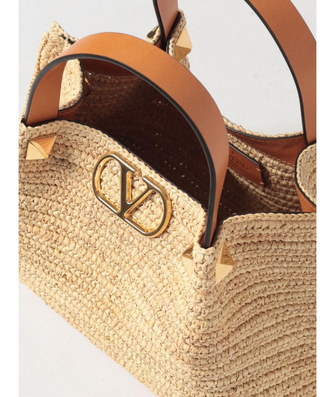 VALENTINO Бежевая пелетеная сумка через плечо, фото 5