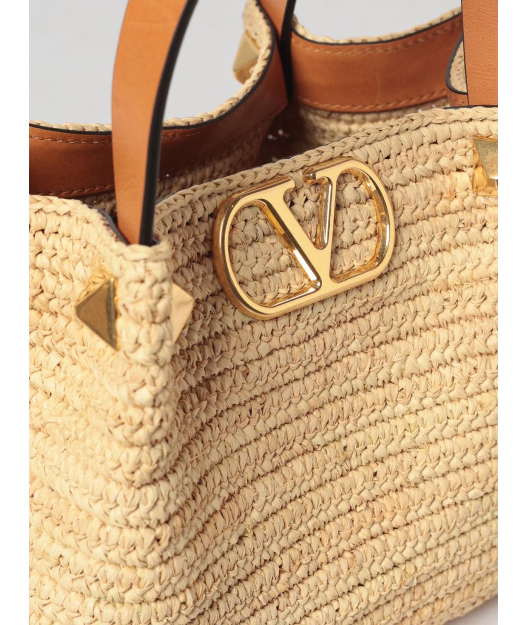 VALENTINO Бежевая пелетеная сумка через плечо, фото 4