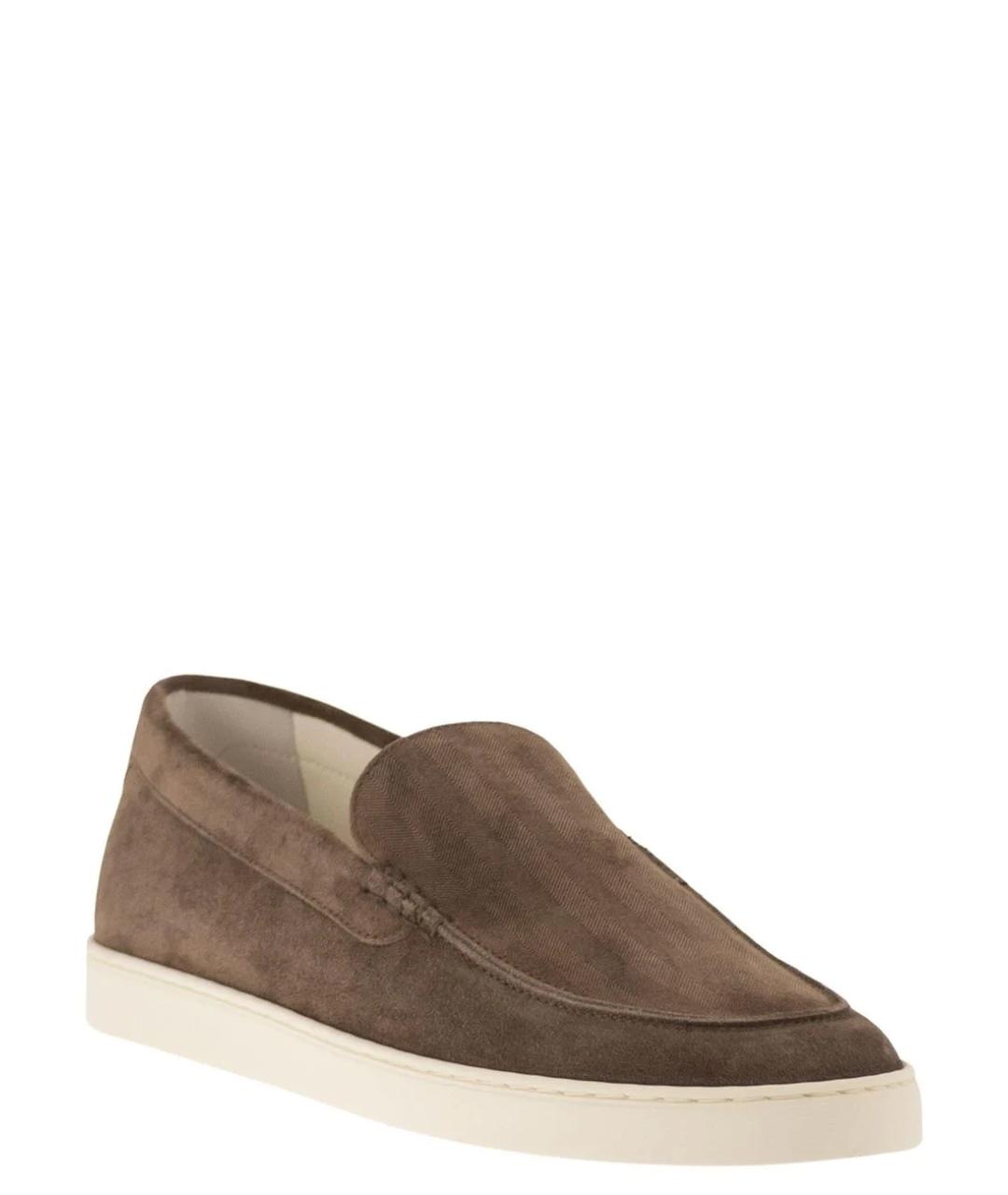 BRUNELLO CUCINELLI Коричневые замшевые лоферы, фото 2