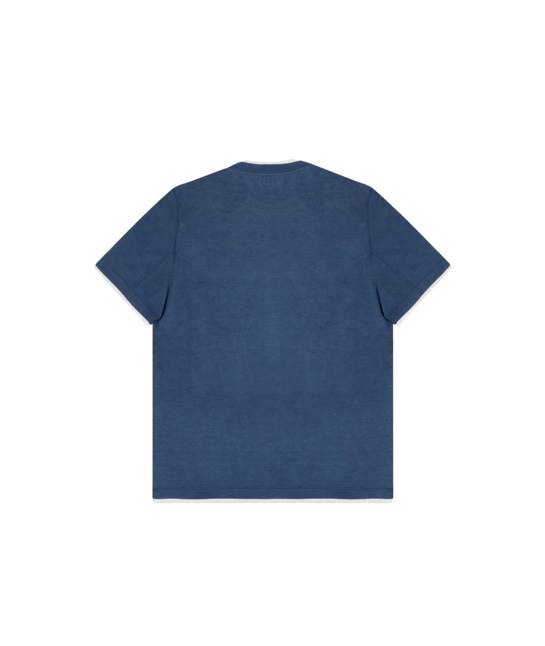 BRUNELLO CUCINELLI Синяя футболка, фото 2