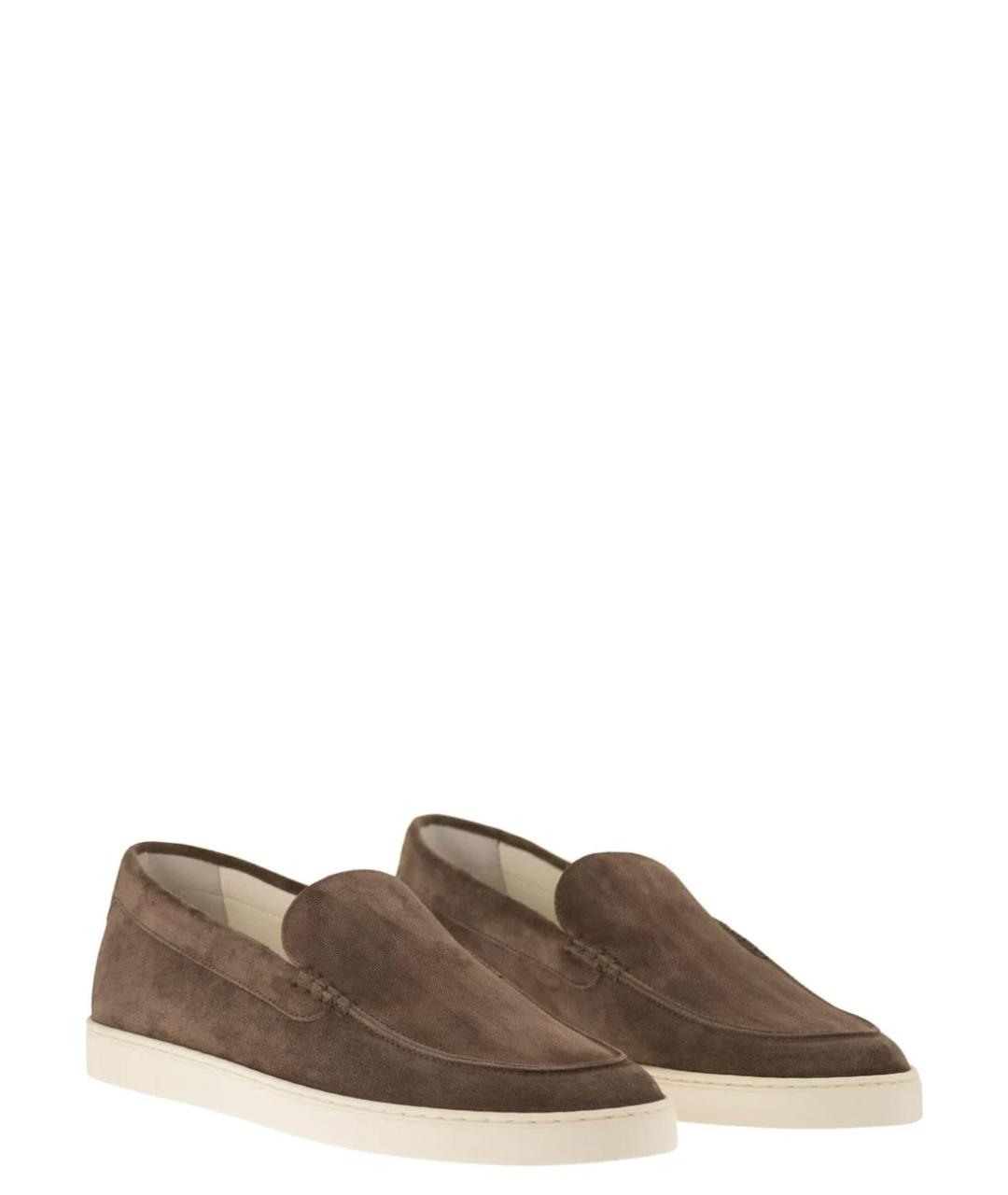 BRUNELLO CUCINELLI Коричневые замшевые лоферы, фото 3