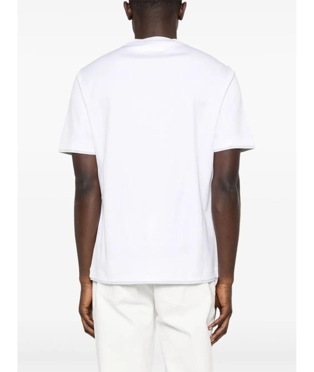 BRUNELLO CUCINELLI Белая хлопковая футболка, фото 3