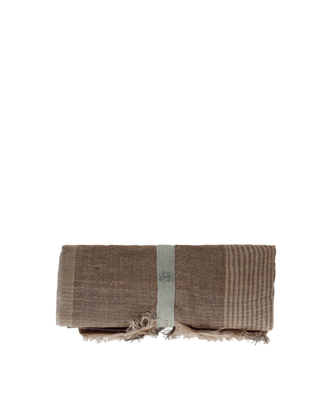 BRUNELLO CUCINELLI Коричневый шарф, фото 1