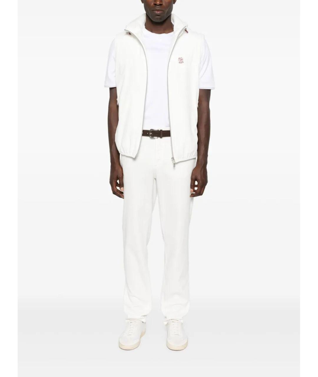 BRUNELLO CUCINELLI Белая хлопковая футболка, фото 2