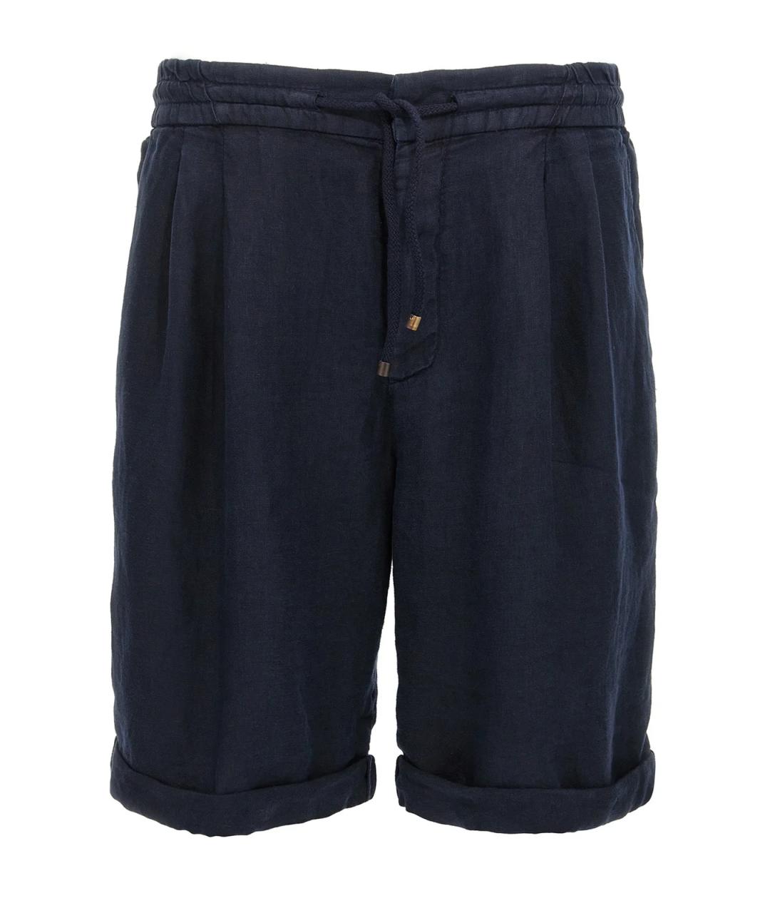 BRUNELLO CUCINELLI Темно-синие льняные шорты, фото 1