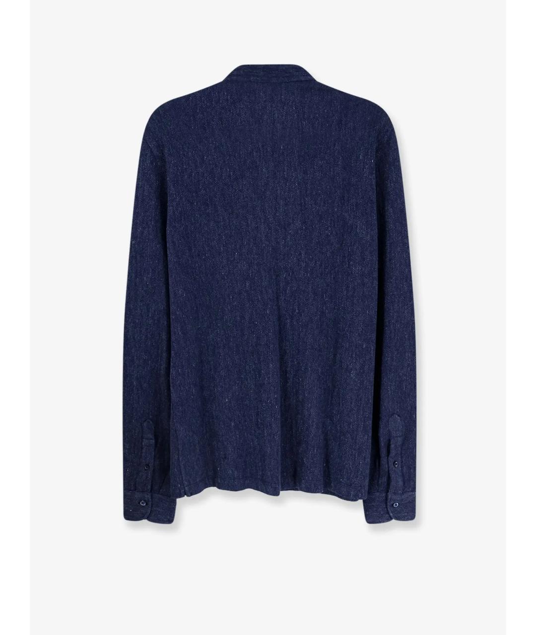 BRUNELLO CUCINELLI Синяя льняная кэжуал рубашка, фото 2