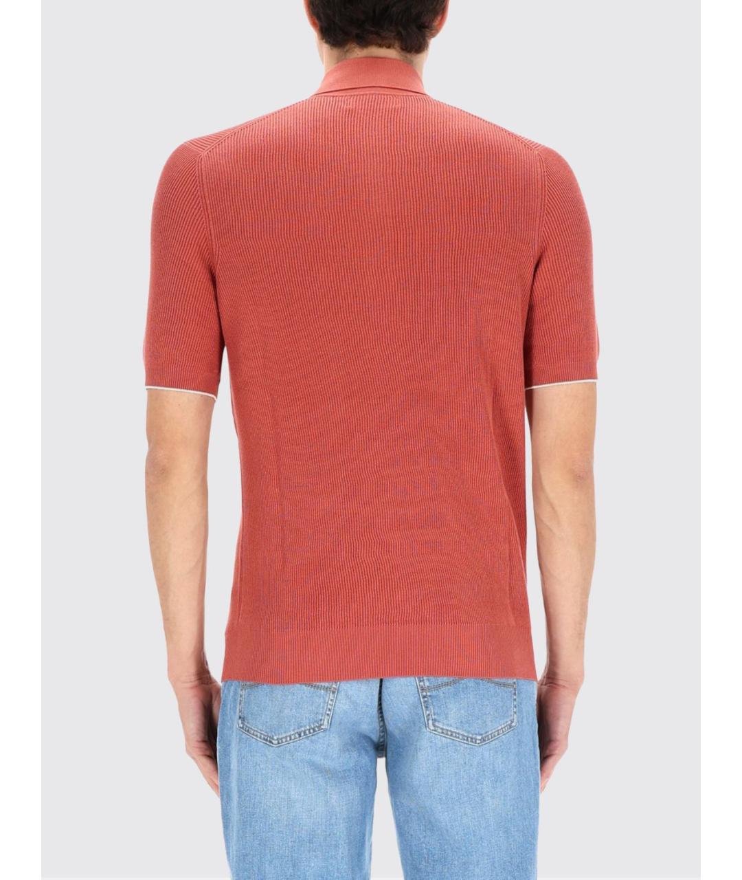 BRUNELLO CUCINELLI Красное поло с коротким рукавом, фото 4