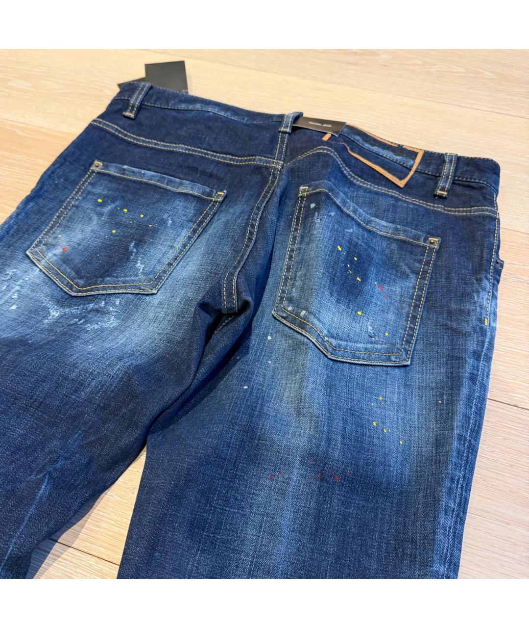 DSQUARED2 Темно-синие хлопковые джинсы скинни, фото 5