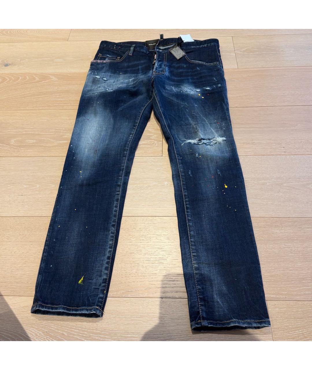 DSQUARED2 Темно-синие хлопковые джинсы скинни, фото 7