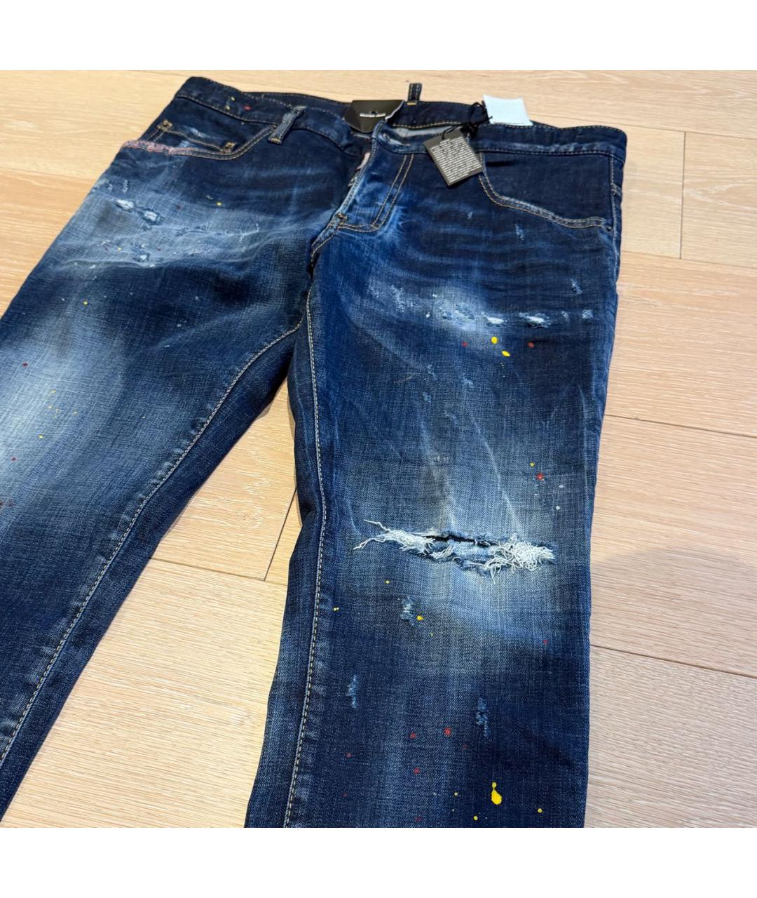 DSQUARED2 Темно-синие хлопковые джинсы скинни, фото 2