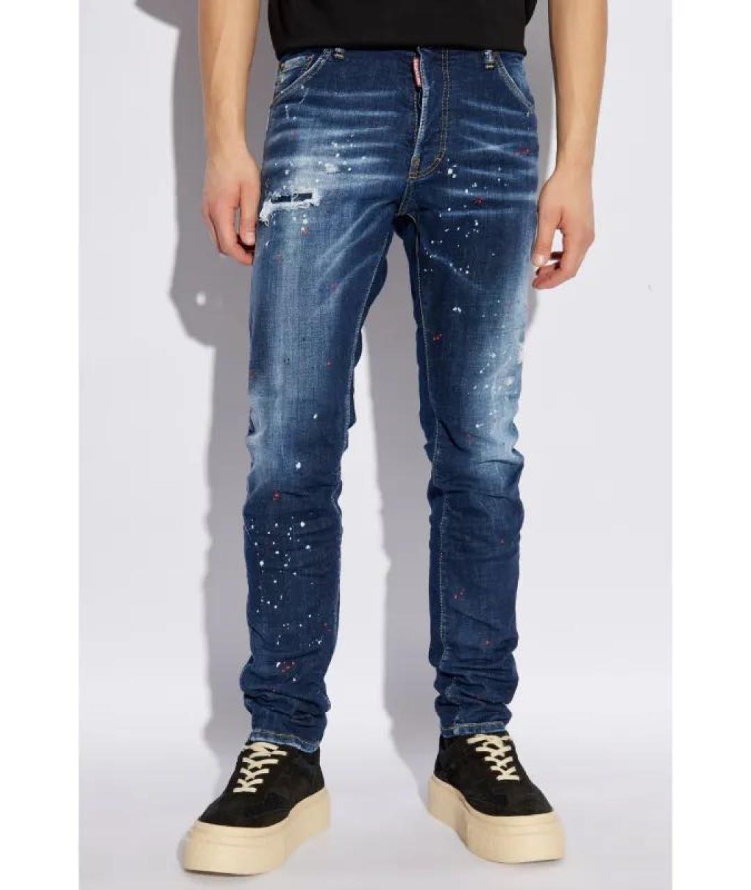 DSQUARED2 Темно-синие хлопковые джинсы скинни, фото 6