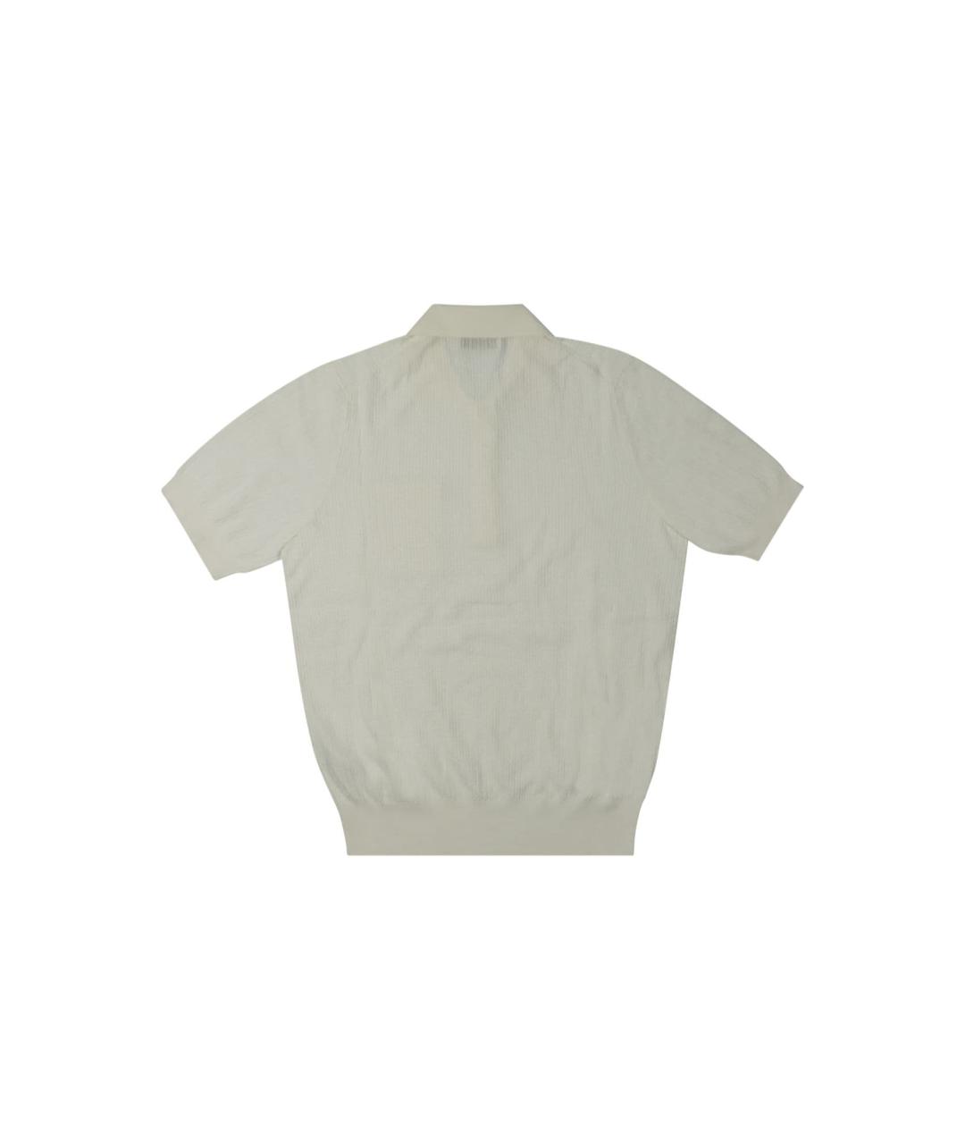 BRUNELLO CUCINELLI Бежевое хлопковое поло с коротким рукавом, фото 2