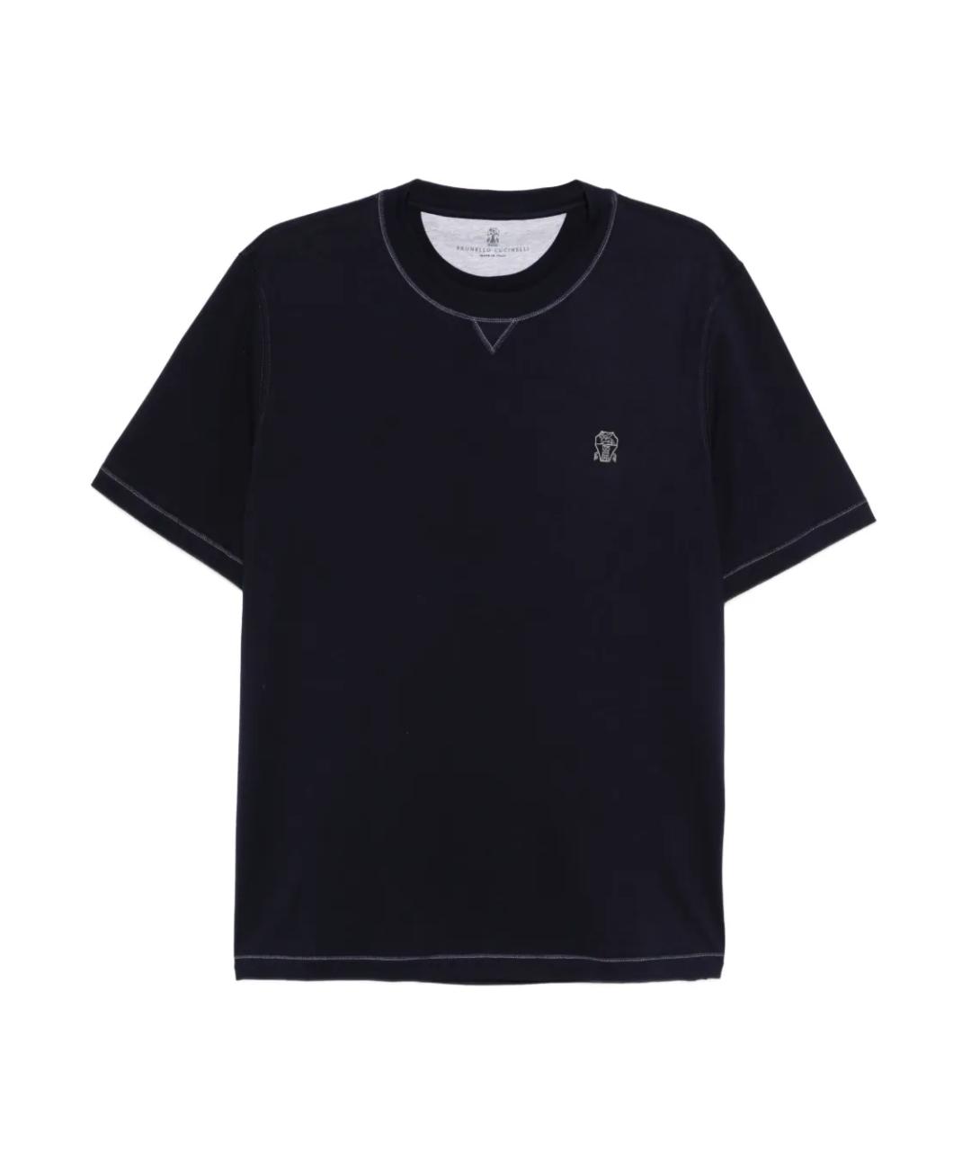 BRUNELLO CUCINELLI Черная хлопковая футболка, фото 1