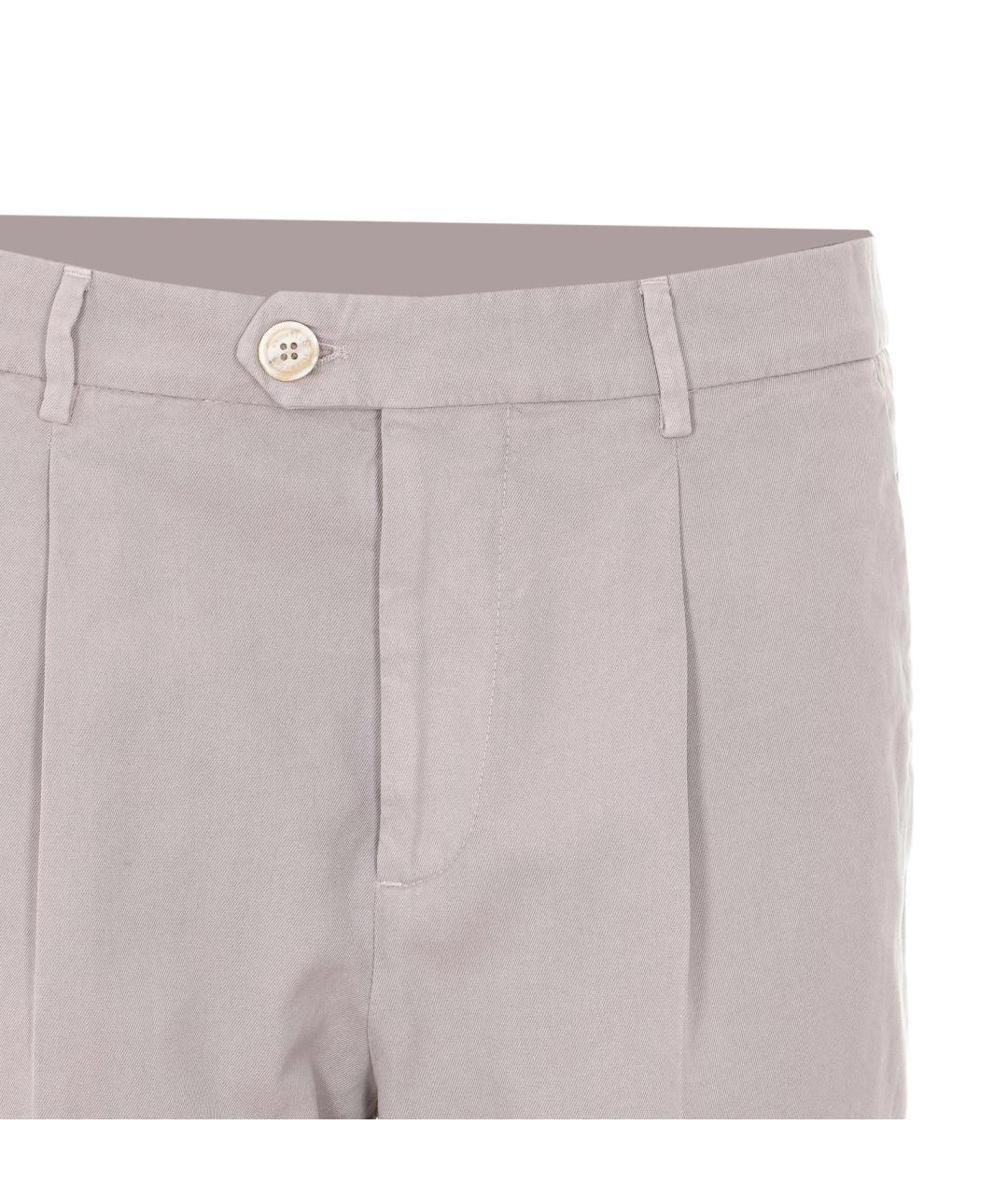 BRUNELLO CUCINELLI Бежевые хлопковые классические брюки, фото 3