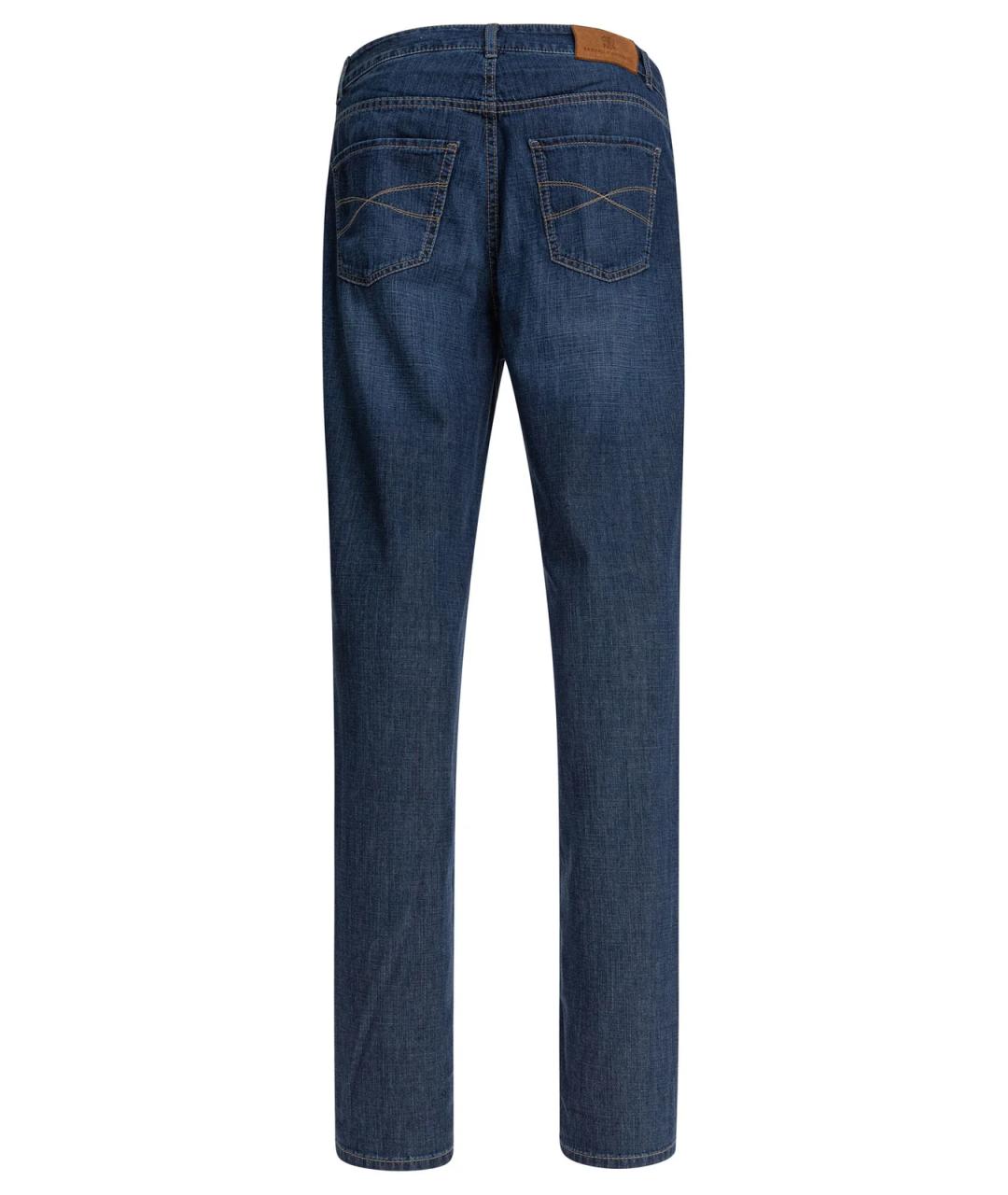 BRUNELLO CUCINELLI Синие хлопковые прямые джинсы, фото 4