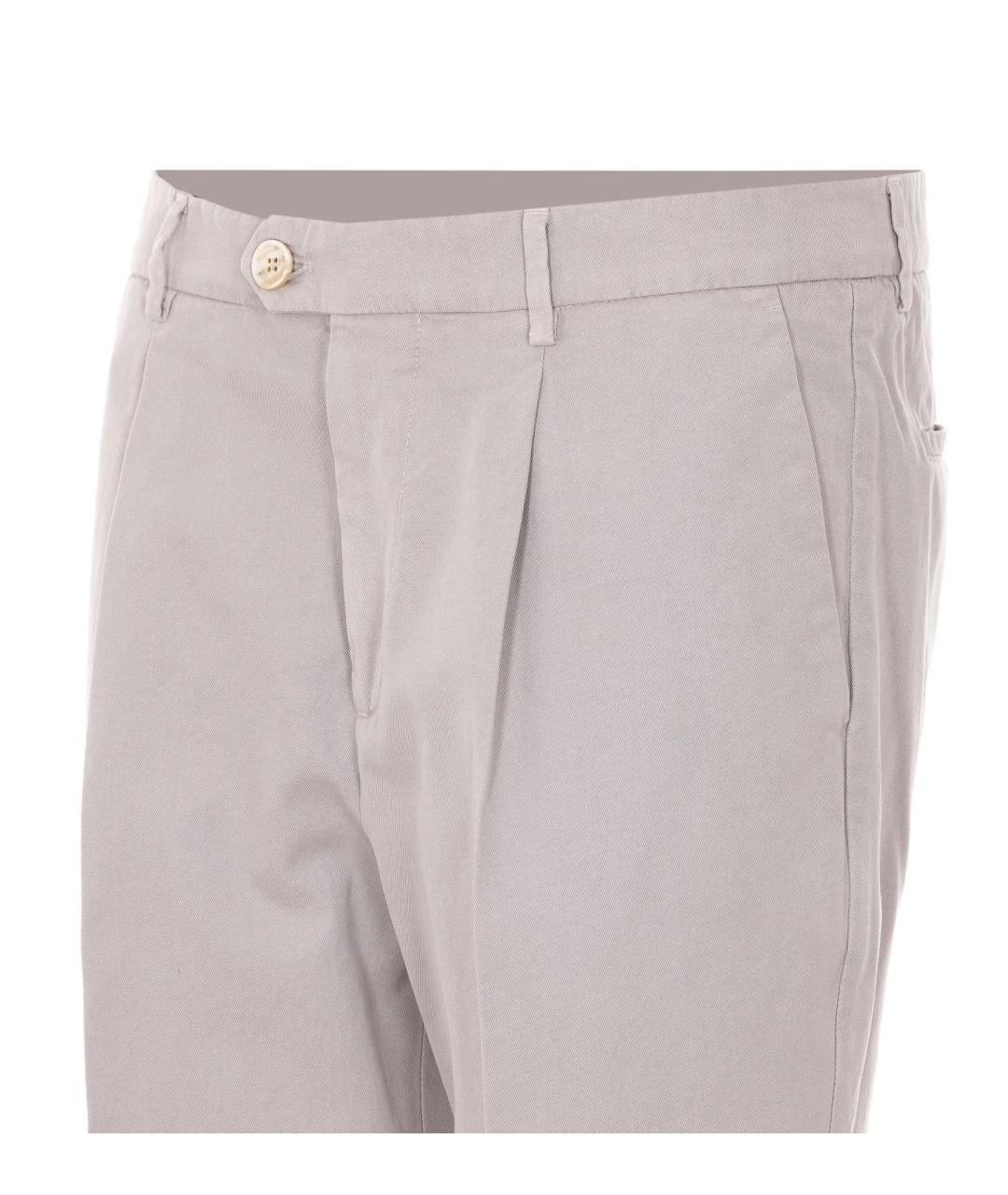 BRUNELLO CUCINELLI Бежевые хлопковые классические брюки, фото 3