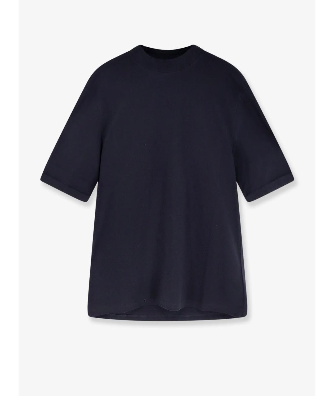 BRUNELLO CUCINELLI Темно-синяя хлопковая футболка, фото 5