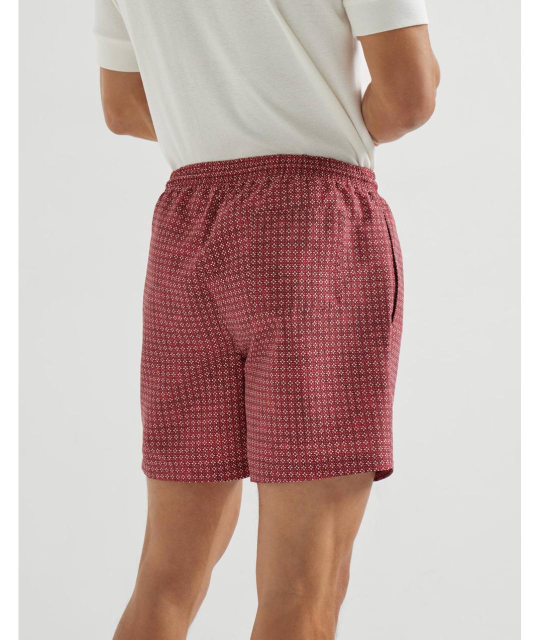 BRUNELLO CUCINELLI Бордовые полиэстеровые плавки, фото 3