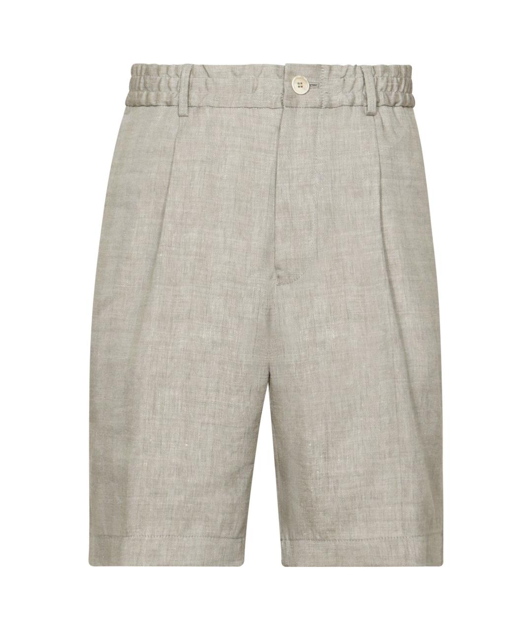 BRUNELLO CUCINELLI Бежевые льняные шорты, фото 1