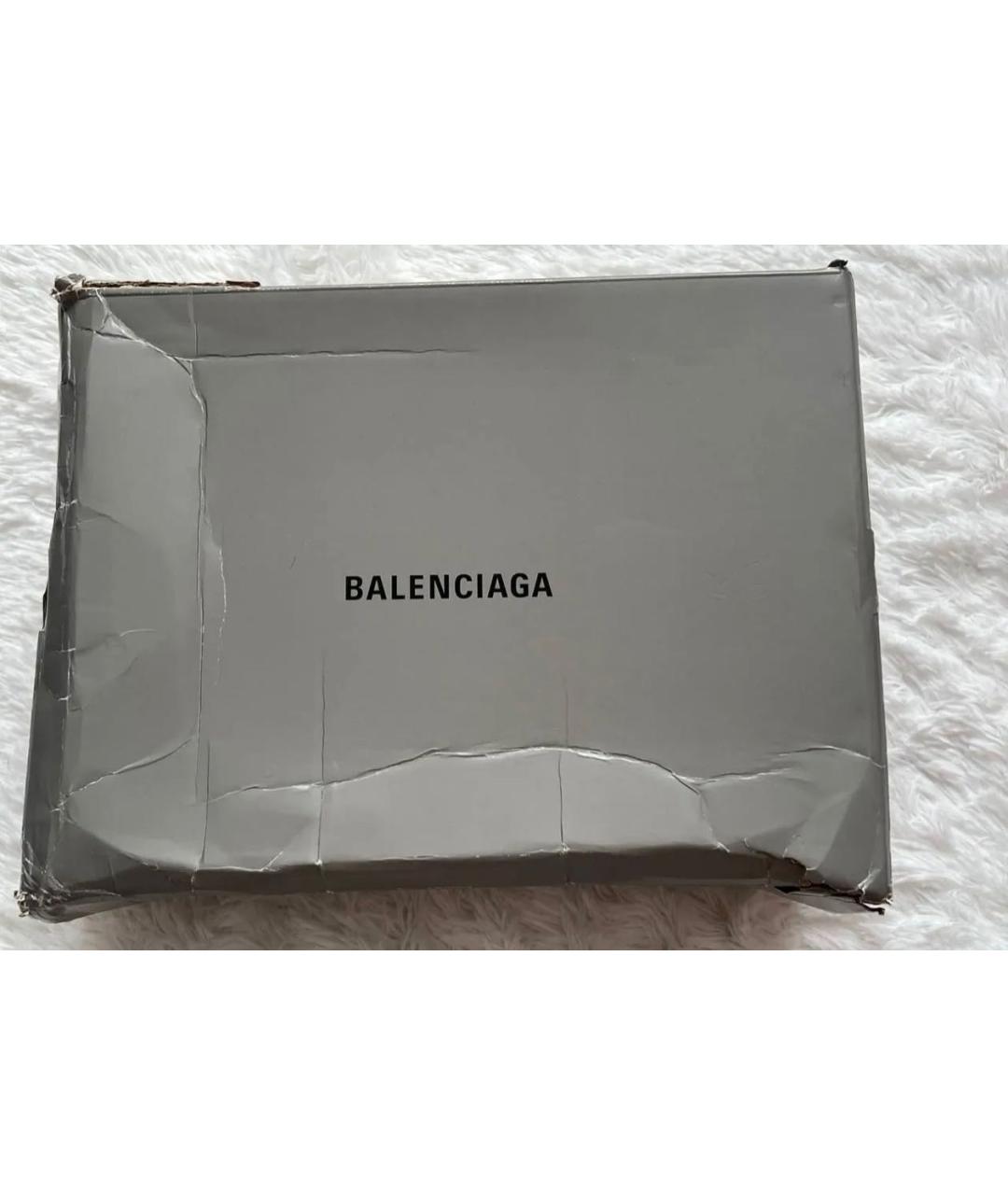BALENCIAGA Черные низкие кроссовки / кеды из искусственной кожи, фото 6